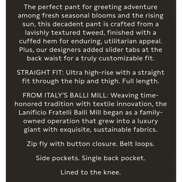 Banana Republic Wylder Straight Tweed Pant Trouser Cuffed Sz 8P Blackstone Twill - Picture 14 of 16